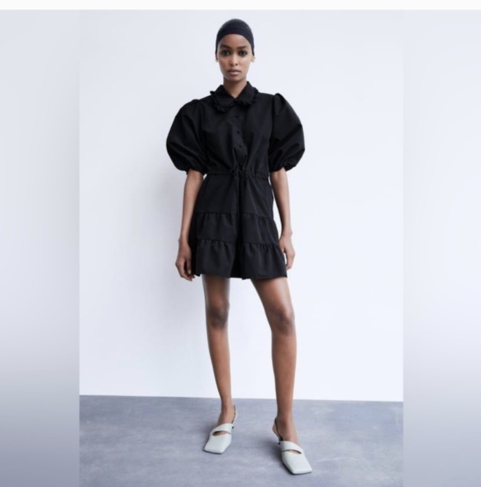 Black Ruffled Zara Dress